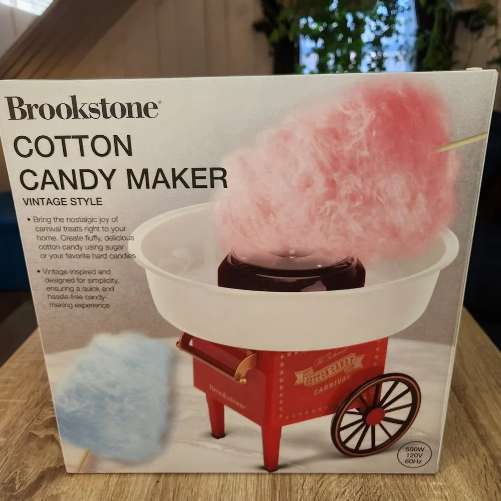 Brookstone Vintage Style Cotton Candy Maker in Red and White